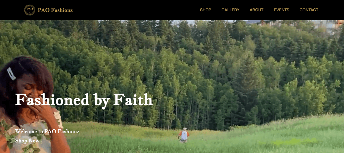 A screenshot of the PAO Fashionz project